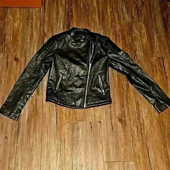 Womens Soho Babe Faux Leather Moto Bomber Jacket Small - Picture 1 of 5